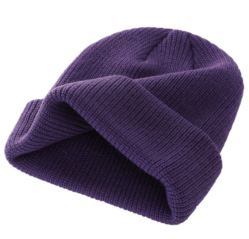 Connectyle Classic Men's Warm Winter Hats Acrylic Knit Cuff Beanie Cap Daily Beanie Hat (Purple) - Image 5
